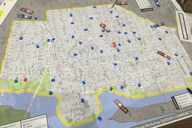 Map of proposed Citi Bike stations for Astoria.